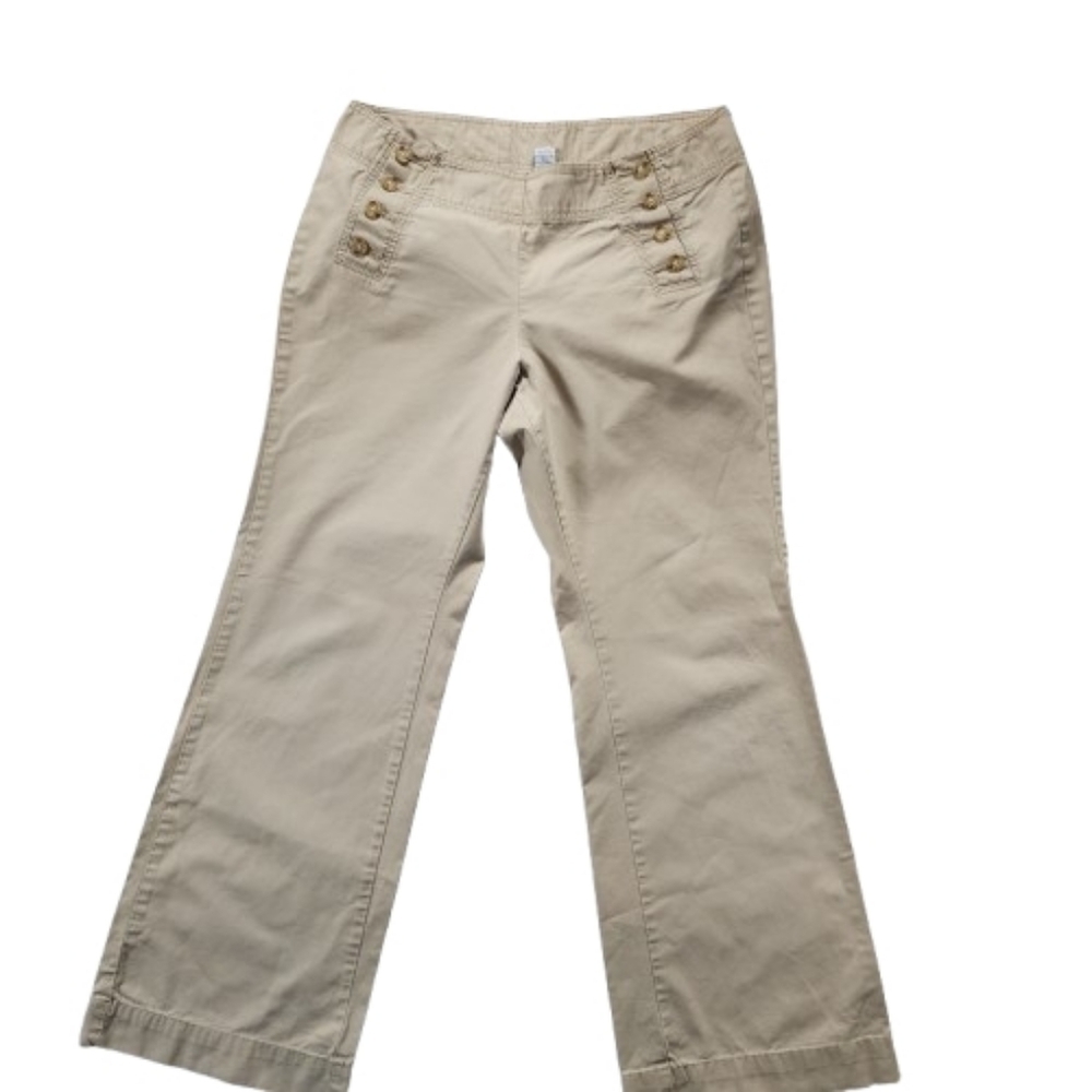 Womens 12 GAP Khaki Utilitarian Neutral Wide-Leg Pants